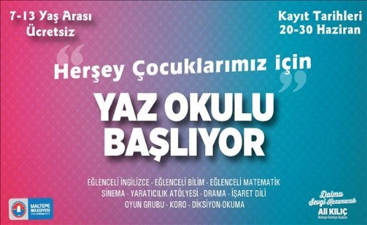 Maltepe´de Ücretsiz Yaz Okulu Başlıyor
