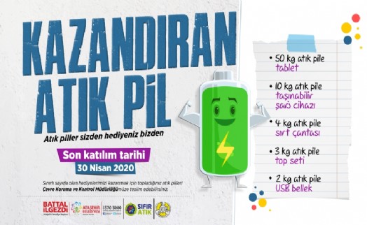 ATAŞEHİR'DE ATIK PİL TOPLAYAN KAZANIYOR