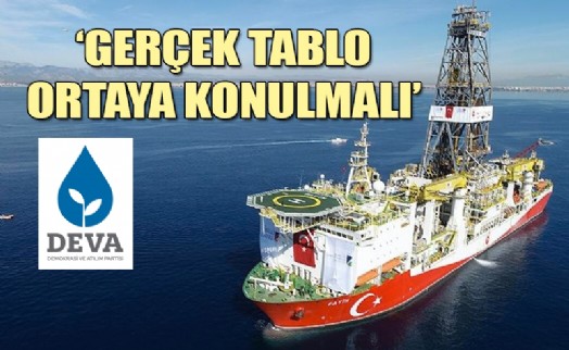 DEVA PARTİSİ: ‘BULUNDUĞU İDDİA EDİLEN REZERV DOĞRU DEĞERLENDİRİLMELİ'