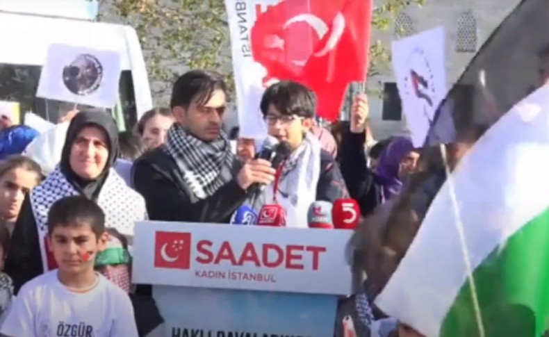 Saadet Partisi’nin basın açıklamasında çocuklar dünyaya haykırdı! ‘Hemen harekete geçin!’