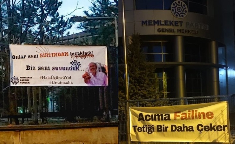 Memleket Partisi Genel Merkezi’nde pankartlı eylem