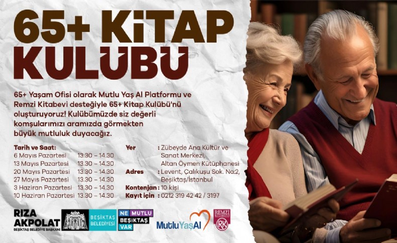 Beşiktaş Belediyesi, 65+ Kitap Kulübü için üyelerini bekliyor